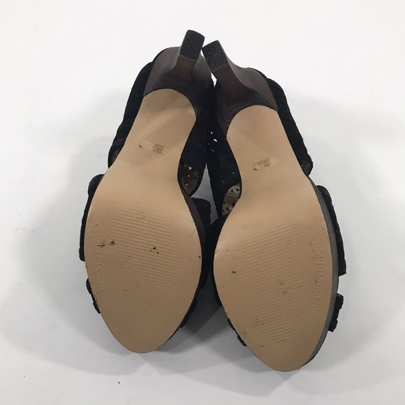 BCBG Max Azria Galinaa Black Open Toe Suede Platform Sandal Heels 10 - Picture 6 of 9